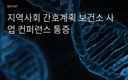 지역사회 간호계획 보건소 사업 컨퍼런스 통증