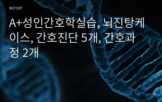 A+성인간호학실습, 뇌진탕케이스, 간호진단 5개, 간호과정 2개