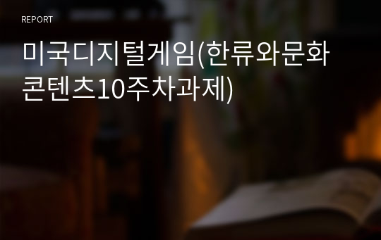 미국디지털게임(한류와문화콘텐츠10주차과제)