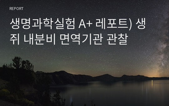 생명과학실험 A+ 레포트) 생쥐 내분비 면역기관 관찰