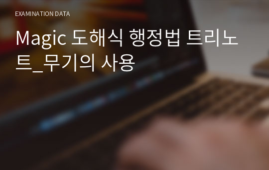 Magic 도해식 행정법 트리노트_무기의 사용