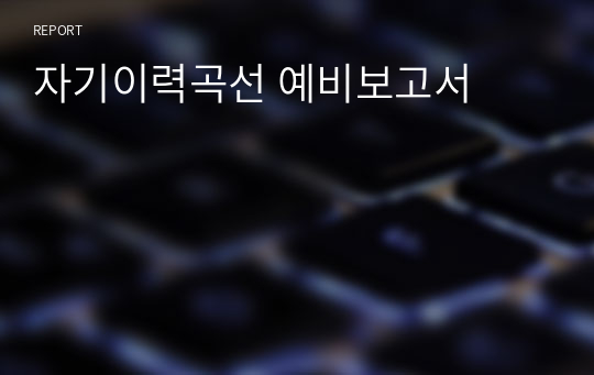 자기이력곡선 예비보고서