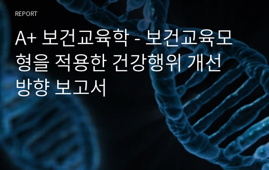 A+ 보건교육학 - 보건교육모형을 적용한 건강행위 개선 방향 보고서