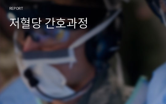 저혈당 간호과정