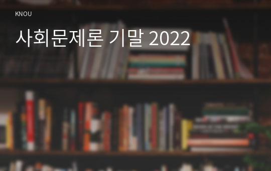 사회문제론 기말 2022