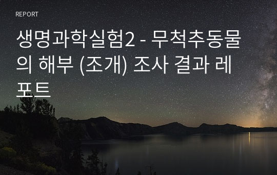 생명과학실험2 - 무척추동물의 해부 (조개) 조사 결과 레포트