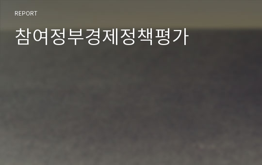 참여정부경제정책평가