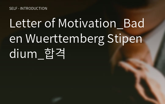 Letter of Motivation_Baden Wuerttemberg Stipendium_합격