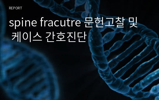 spine fracutre 문헌고찰 및 케이스 간호진단