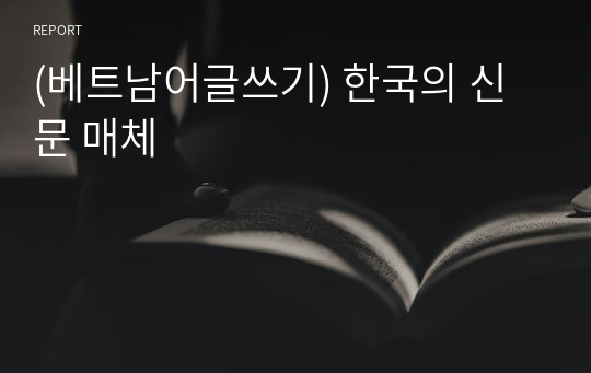 (베트남어글쓰기) 한국의 신문 매체