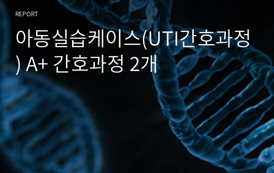 아동실습케이스(UTI간호과정) A+ 간호과정 2개