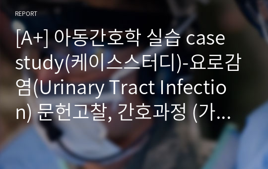 [A+] 아동간호학 실습 case study(케이스스터디)-요로감염(Urinary Tract Infection) 문헌고찰, 간호과정 (가스교환장애, 고체온)