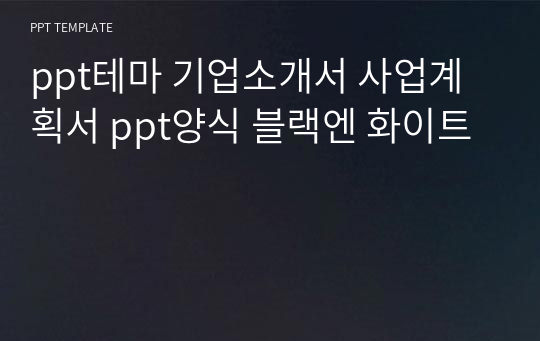 ppt테마 기업소개서 사업계획서 ppt양식 블랙엔 화이트