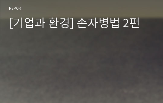 [기업과 환경] 손자병법 2편