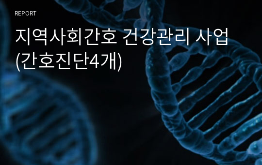 지역사회간호 건강관리 사업 (간호진단4개)