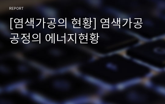 [염색가공의 현황] 염색가공공정의 에너지현황