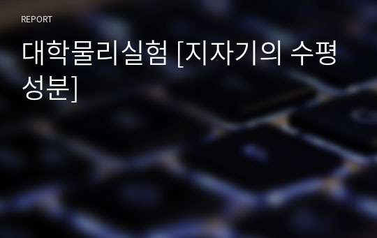 홍익대 대학물리실험 [지자기의 수평성분]