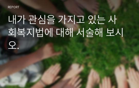 내가 관심을 가지고 있는 사회복지법에 대해 서술해 보시오.