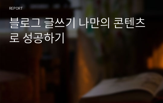 블로그 글쓰기 나만의 콘텐츠로 성공하기