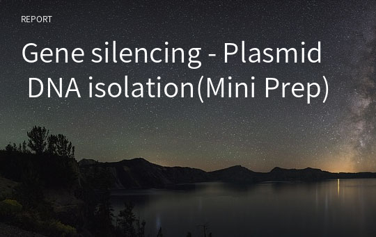 Gene silencing - Plasmid DNA isolation(Mini Prep)