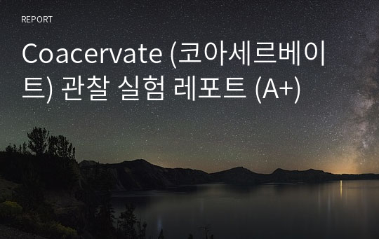 Coacervate (코아세르베이트) 관찰 실험 레포트 (A+)