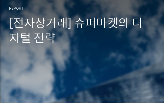 [전자상거래] 슈퍼마켓의 디지털 전략