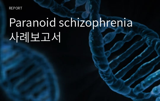 Paranoid schizophrenia 사례보고서