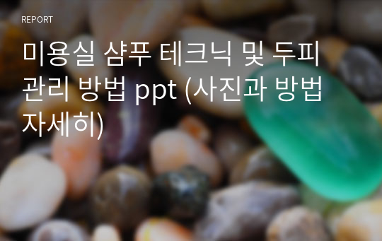 미용실 샴푸 테크닉 및 두피 관리 방법 ppt (사진과 방법 자세히)