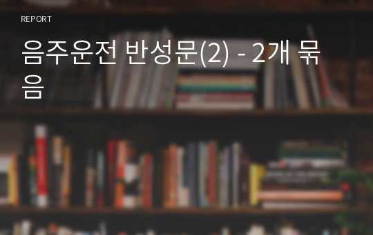 음주운전 반성문(2) - 2개 묶음