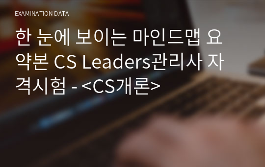 한 눈에 보이는 마인드맵 요약본 CS Leaders관리사 자격시험 - &lt;CS개론&gt;