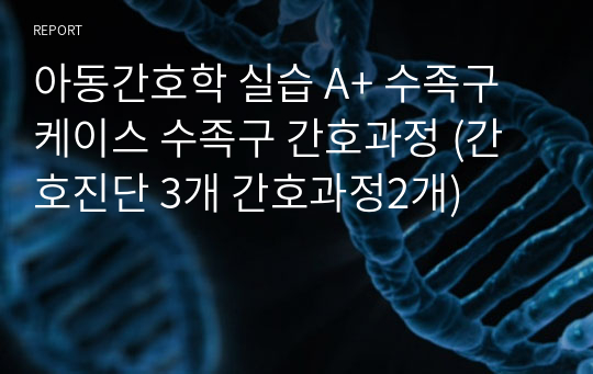 아동간호학 실습 A+ 수족구케이스 수족구 간호과정 (간호진단 3개 간호과정2개)