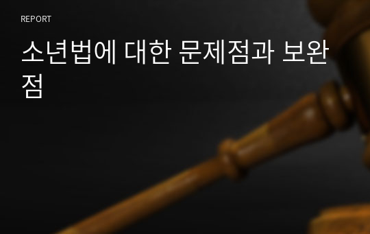 소년법에 대한 문제점과 보완점 (A 받음)