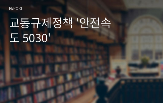 교통규제정책 &#039;안전속도 5030&#039;