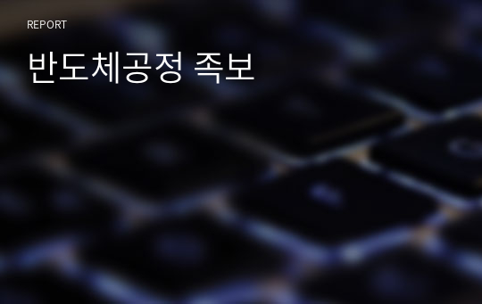 반도체공정 족보