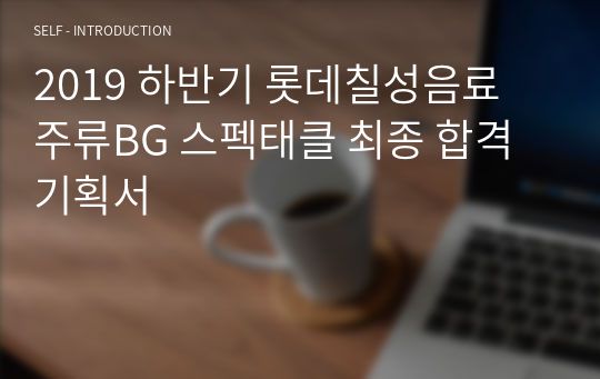 2019 하반기 롯데칠성음료 주류BG 스펙태클 최종 합격 기획서