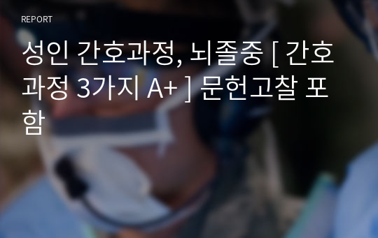 성인 간호과정, 뇌졸중 [ 간호과정 3가지 A+ ] 문헌고찰 포함