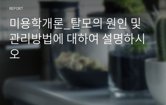 미용학개론_탈모의 원인 및 관리방법에 대하여 설명하시오