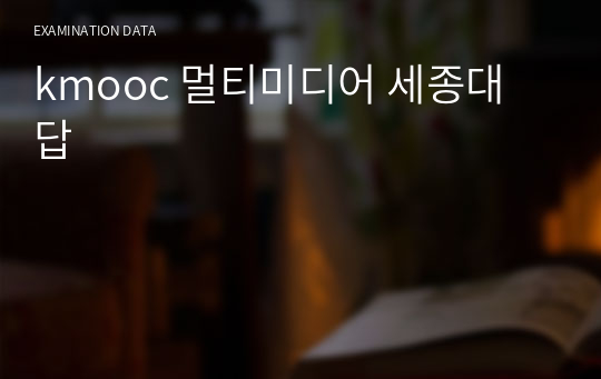 kmooc 멀티미디어 세종대 답