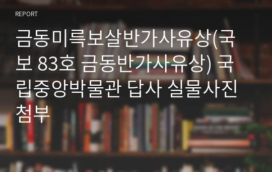 금동미륵보살반가사유상(국보 83호 금동반가사유상) 국립중앙박물관 답사 실물사진 첨부