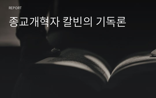 종교개혁자 칼빈의 기독론