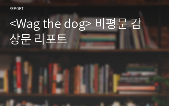 &lt;Wag the dog&gt; 비평문 감상문 리포트