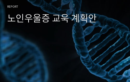 노인우울증 교육 계획안