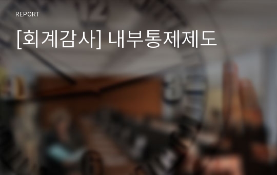 [회계감사] 내부통제제도