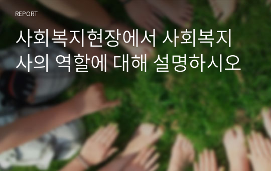 사회복지현장에서 사회복지사의 역할에 대해 설명하시오