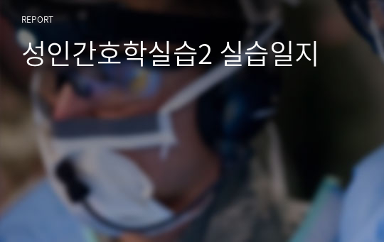 성인간호학실습2 실습일지