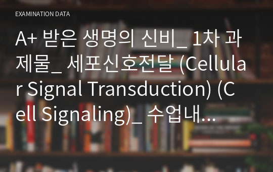 A+ 받은 생명의 신비_ 1차 과제물_ 세포신호전달 (Cellular Signal Transduction) (Cell Signaling)_ 수업내용 정리.ver