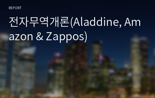 전자무역개론(Aladdine, Amazon &amp; Zappos)