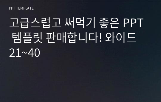 상업적 사용가능한 고급스럽고 써먹기 좋은 PPT 템플릿 판매합니다! 와이드 사이즈 2