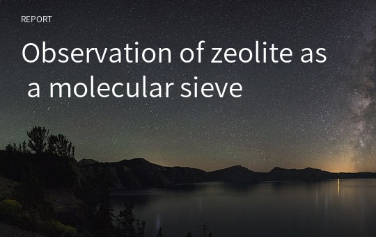 Observation of zeolite as a molecular sieve