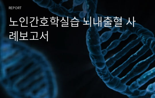 노인간호학실습 뇌내출혈 사례보고서